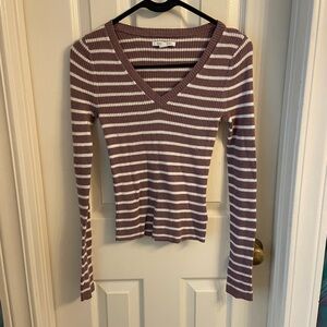 American Eagle striped cropped lightweight sweater size small